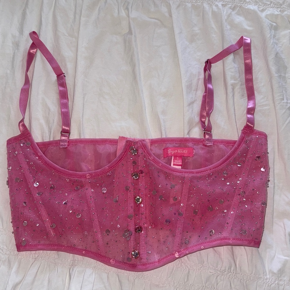 Sugar Thrillz Shimmering Pink Sequin Top
